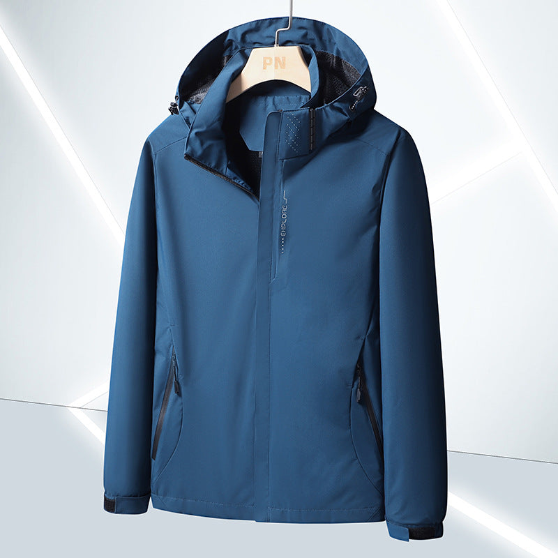 Herren Leichte Softshell-Funktionsjacke mit atmungsaktivem Meshfutter und verstellbarer Kapuze Drune