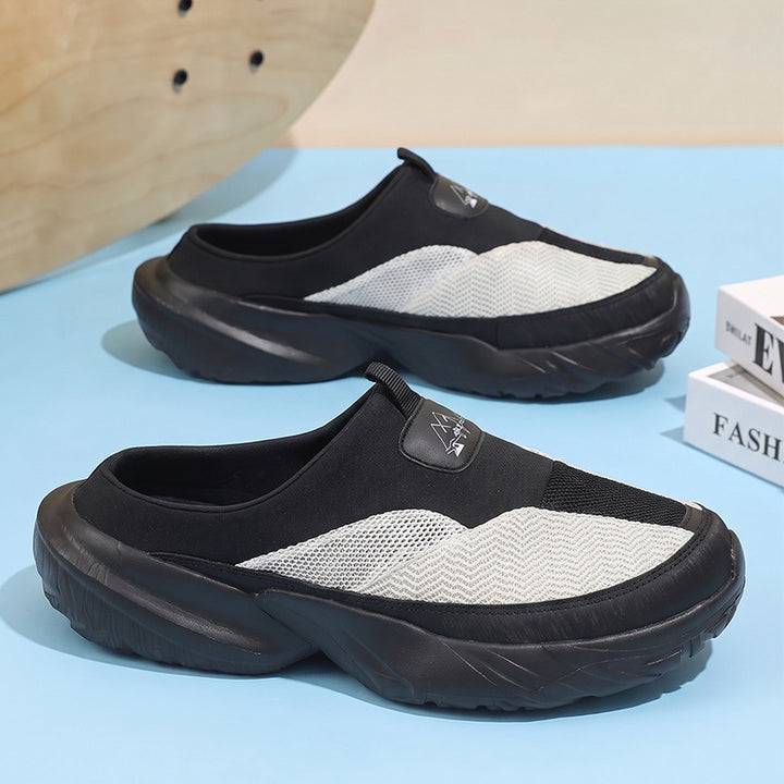 Unisex Slip-On Clog-Sneaker mit dicker Profilsohle und atmungsaktivem Mesh-Oberschuh Drune