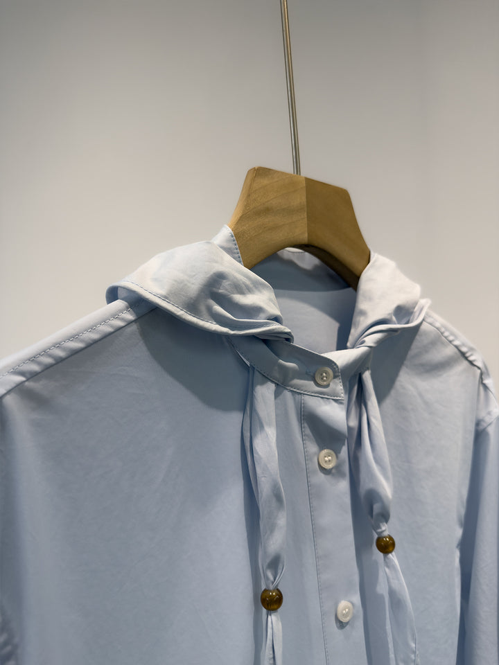 Damen Stylisches Kapuzenhemd mit Knöpfen Drune