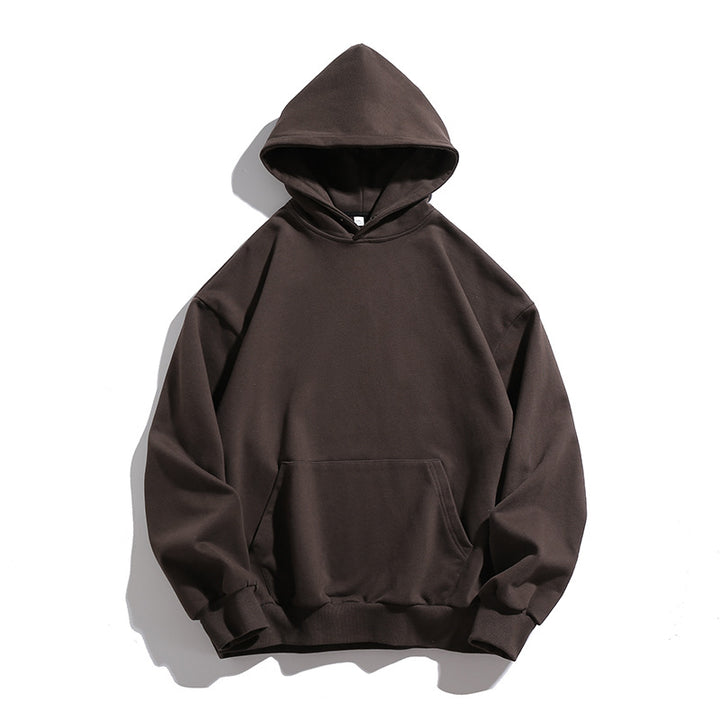 Unisex Oversize Kapuzenpullover aus schwerer Sweatqualität mit Kängurutasche und geripptem Saum Drune