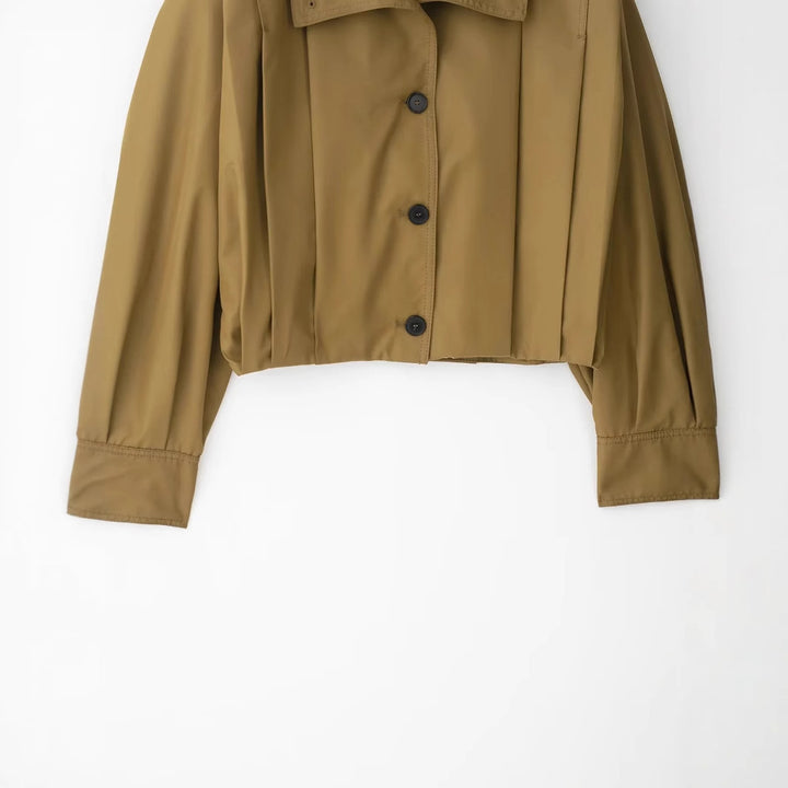 Damen nan kastiges Cropped-Trenchcape mit überschnittenen Schultern und dekorativen Epauletten Drune