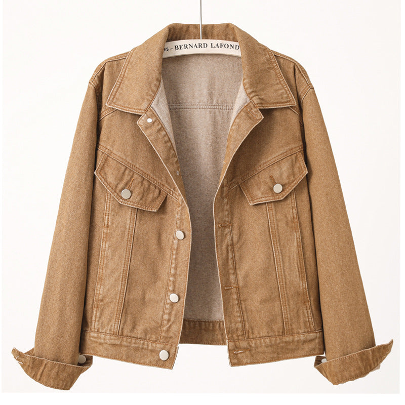 Damen Vintage Denimjacke mit detailreichen Taschen und modernem Schnitt Drune