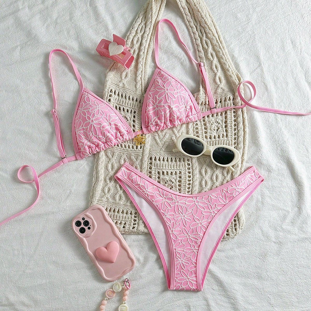 Damen Blumendekoriertes Bikini-Set Drune
