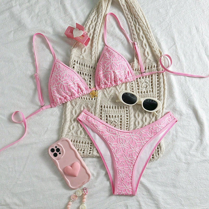 Damen Blumendekoriertes Bikini-Set Drune