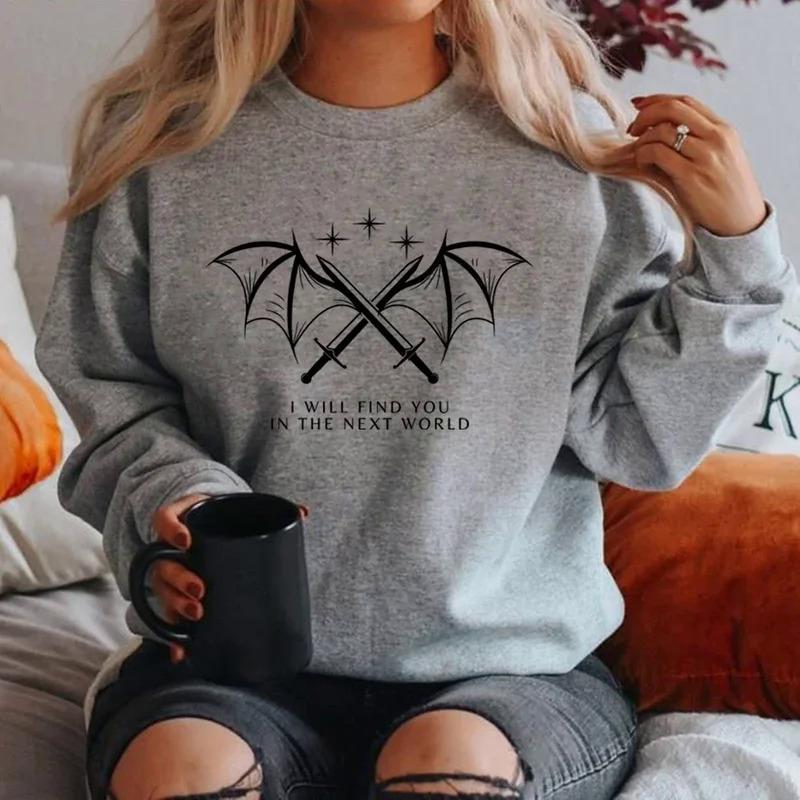 Damen Sweatshirt mit künstlerischem Grafikdesign und inspirierendem Schriftzug Drune