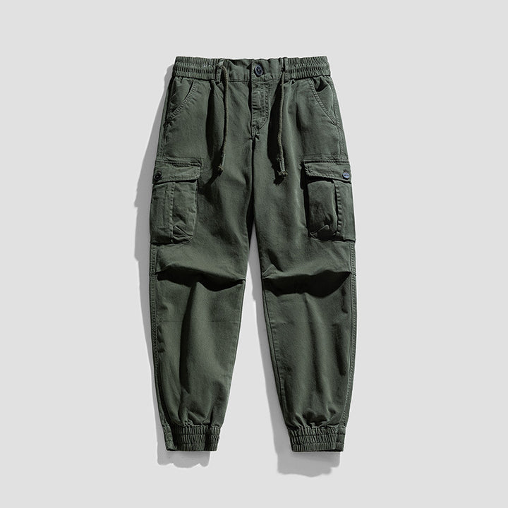 Herren Urbane Utility-Cargo-Jogger mit elastischem Komfortbund, Tunnelzug und Klapp‑Mehrfachtaschen Drune