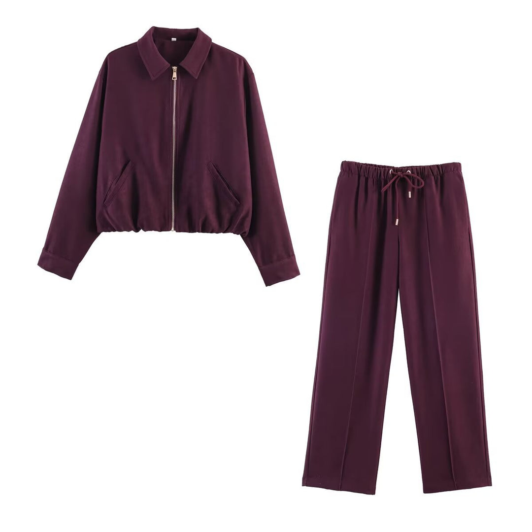 Damen Weite Highwaist-Hose mit Kordelzug, Bügelfalte und fließender Stoffqualität Drune