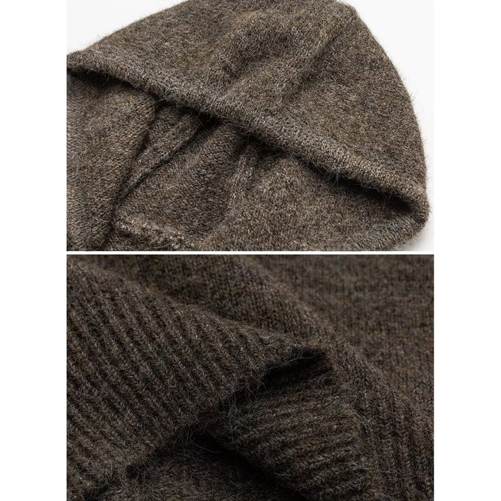 Herren Gemütliche Strickjacke mit Kapuze und Knopfverschluss Drune