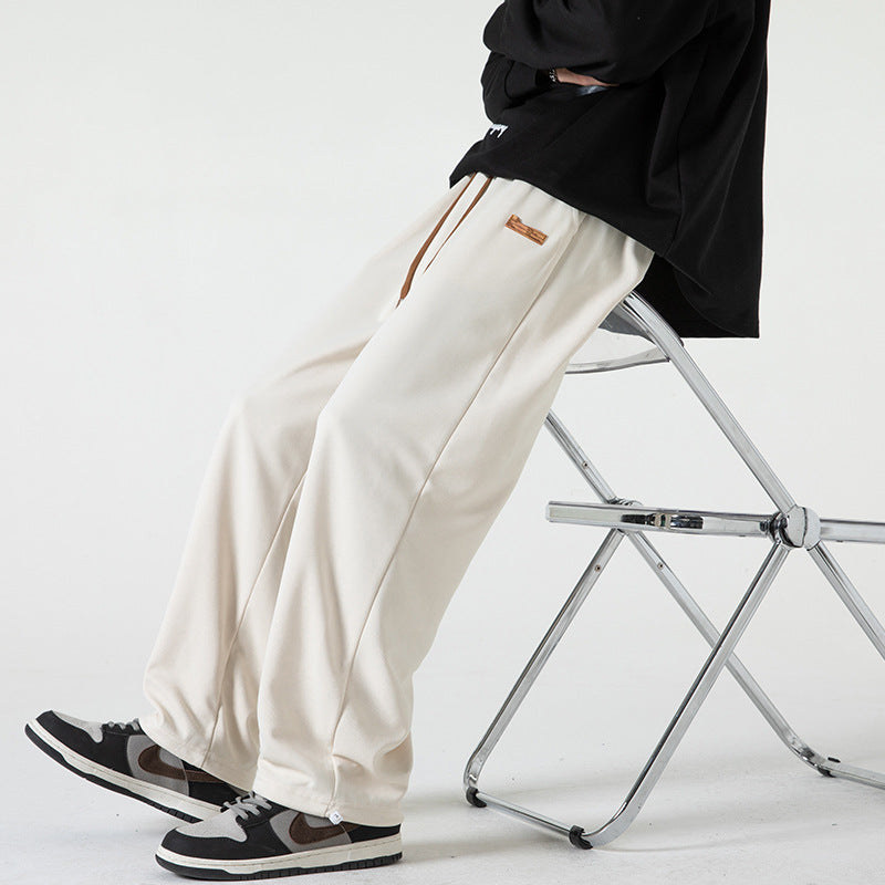 Herren Lounge-Jogginghose im Oversize-Straßenstil mit extra weitem Bein und Kordelzug Drune