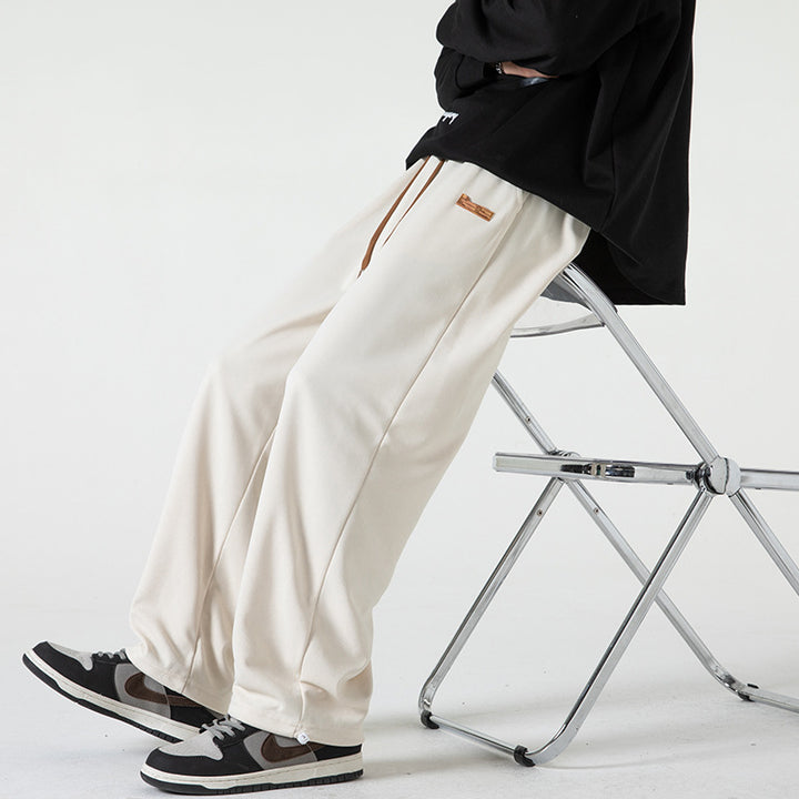 Herren Lounge-Jogginghose im Oversize-Straßenstil mit extra weitem Bein und Kordelzug Drune
