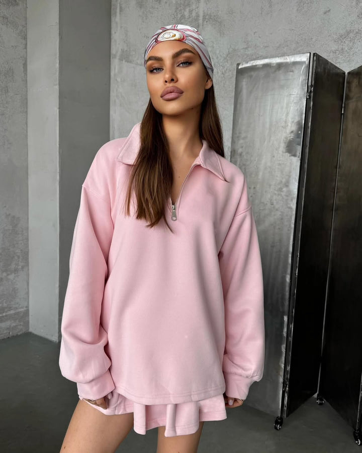 Damen sportlicher Pullover mit Reißverschluss Drune