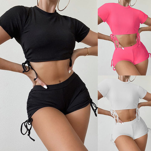 Damen Crop-Top und Shorts Set Drune