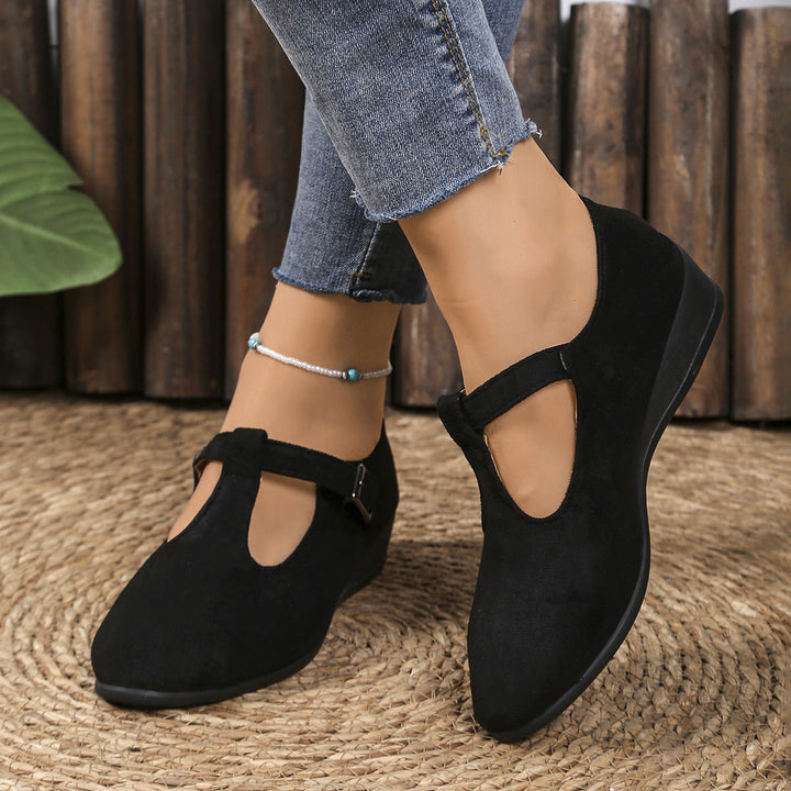 Damen Wedge-Mokassins mit seitlichem Riemen und ergonomischem Fußbett Drune