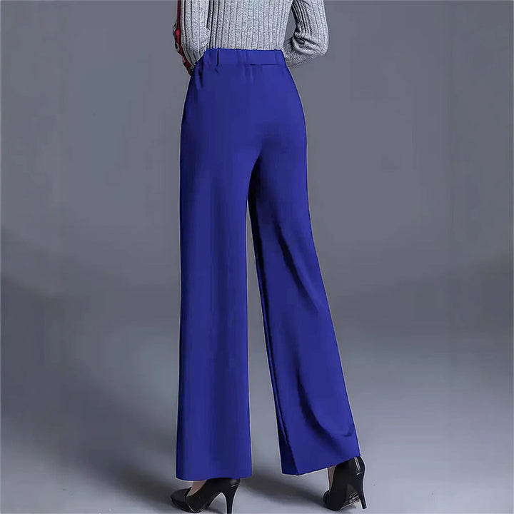 Damen Hochtaillierte Palazzo-Hose mit seitlichen Falten Drune