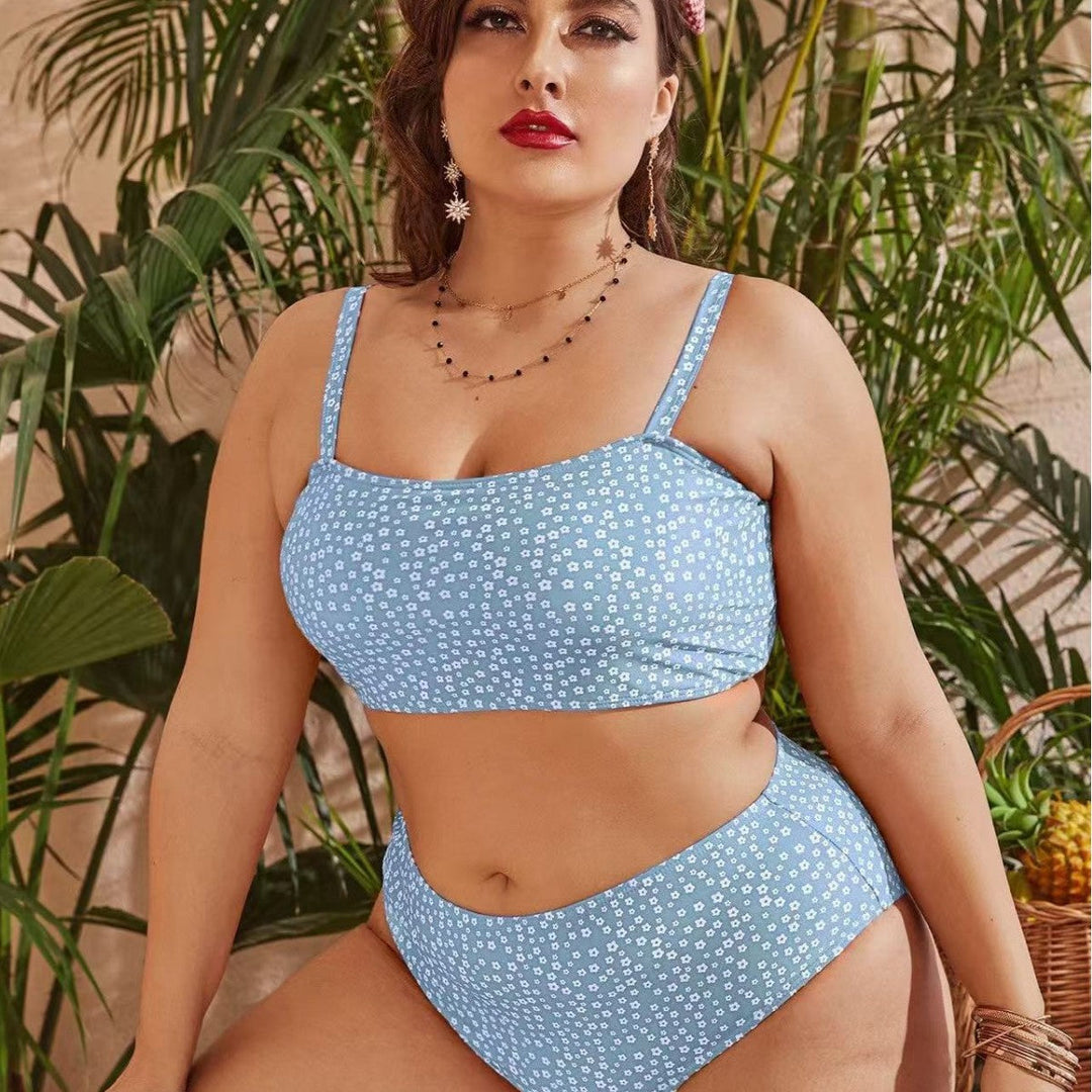 Damen Hochgeschnittener Bikini mit verspieltem Punktedesign Drune