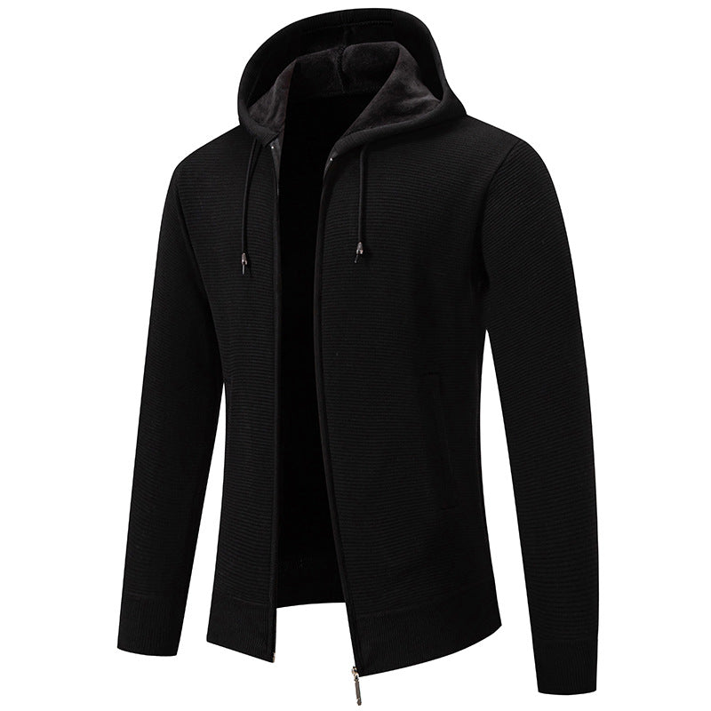 Herren sportliche Fleecejacke mit hohem Kragen und Reißverschluss Drune