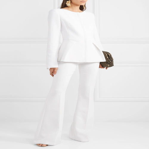 Damen Taillierter Peplum‑Blazer mit verdeckter Front Drune