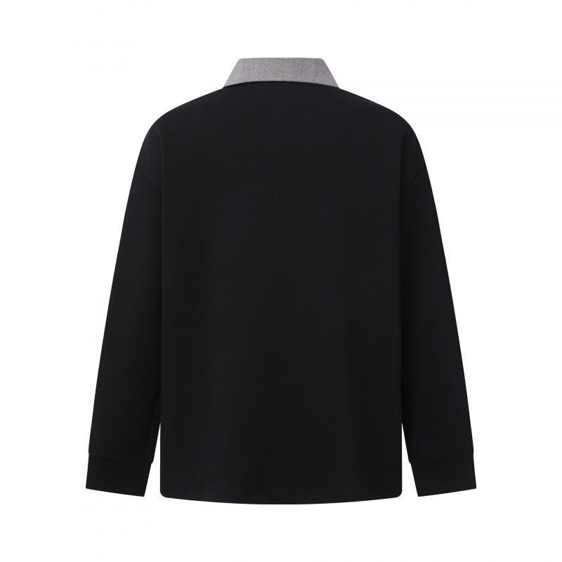 Herren Oversize-Poloshirt im Sweatshirt-Stil mit kontrastierendem Kragen Drune