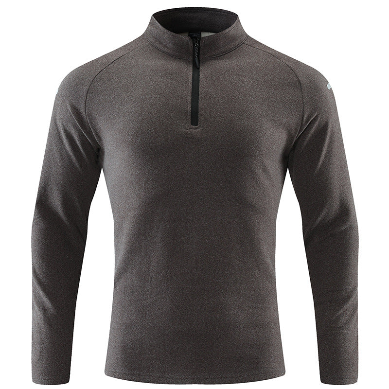 Herren Atmungsaktives Funktions-Langarmshirt mit Stehkragen und kurzem Reißverschluss Drune