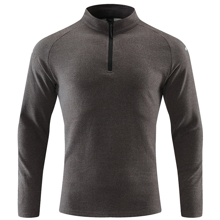 Herren Atmungsaktives Funktions-Langarmshirt mit Stehkragen und kurzem Reißverschluss Drune