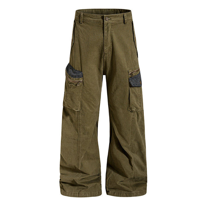 Damen weite Culotte-Cargohose mit Multi-Taschen und Textur-Einsätzen Drune