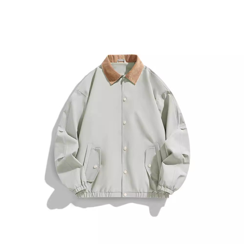 Herren Oversized Blouson mit Cordkragen, Druckknopfverschluss und Pattentaschen Drune