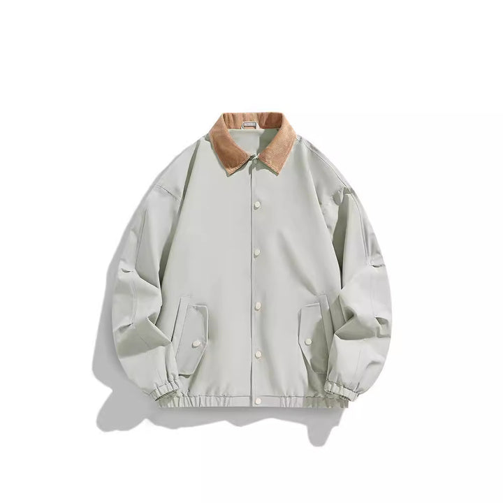 Herren Oversized Blouson mit Cordkragen, Druckknopfverschluss und Pattentaschen Drune