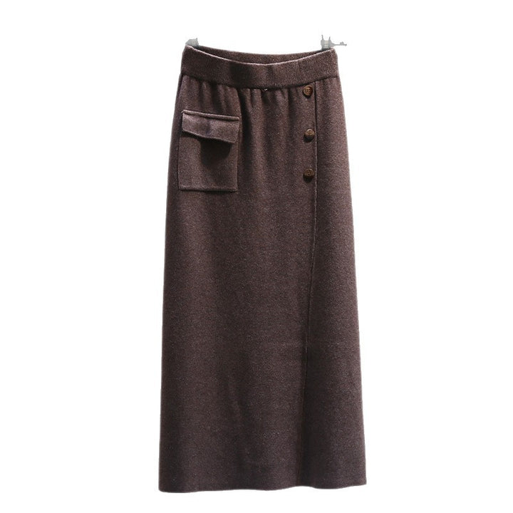 Damen Eleganter Strickrock mit praktischer Seitentasche Drune