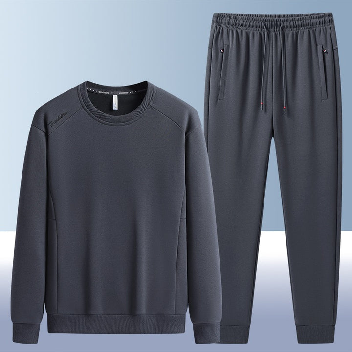 Herren Komfortables Mikrofleece-Trainingsset mit Rundhals‑Sweatshirt & tapered Jogginghose Drune
