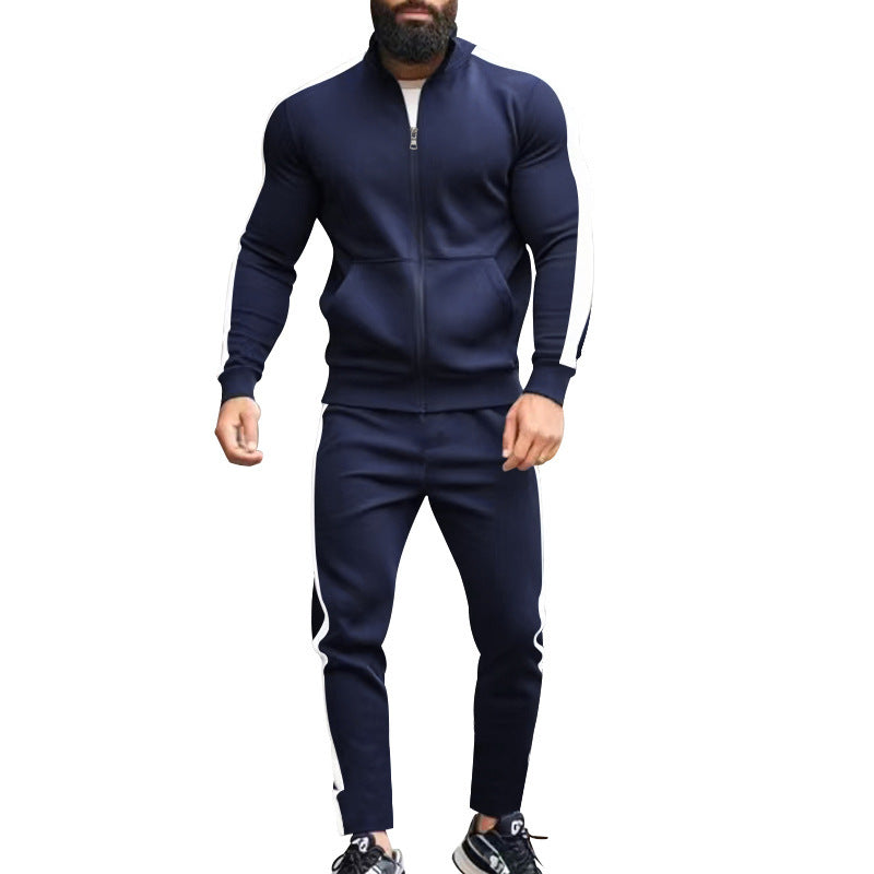 Herren Sportlicher Trainingsanzug mit modernem Stehkragen und praktischen Taschen Drune