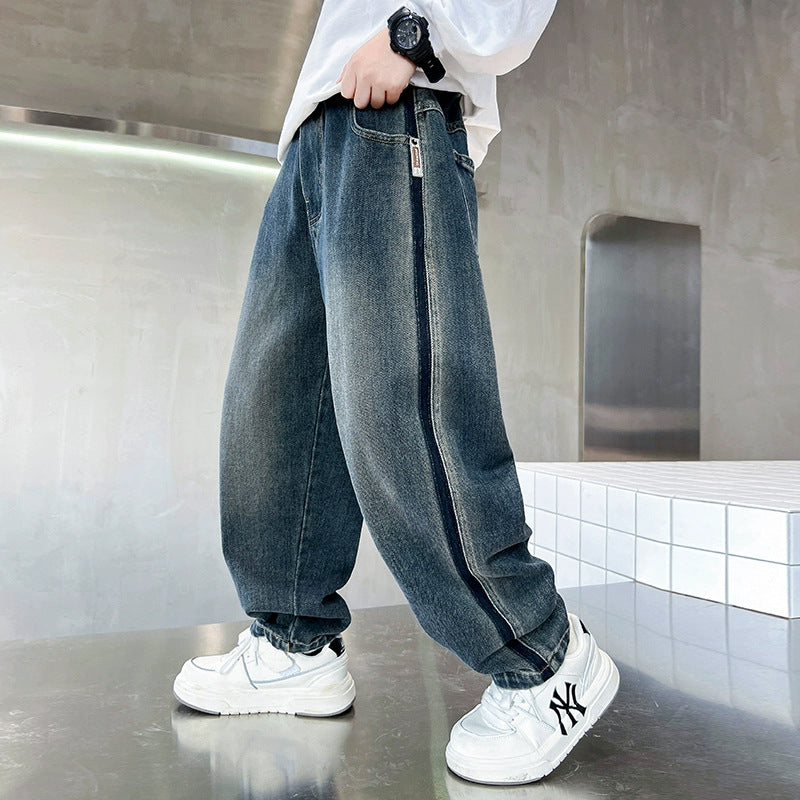 Unisex oversized Baggy-Jeans mit einzigartigem Taschen-Design Drune