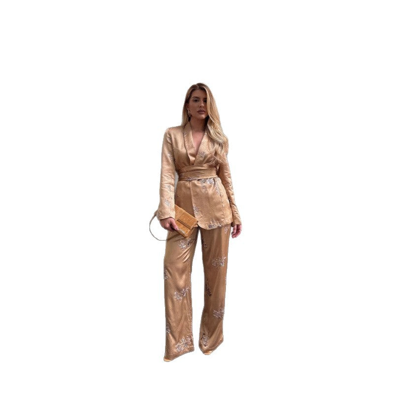Damen elegantes und florales Anzugset Drune
