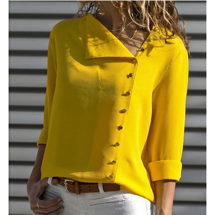 Damen Modische Bluse mit dezenten Knopfdetails Drune