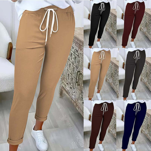 Damen Slim-Fit Jogginghose mit Tunnelzug und Umschlagbündchen Drune