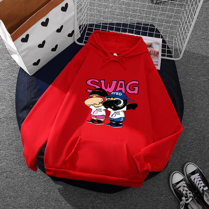 Damen Hoodie mit lustigem Cartoon-Design Drune