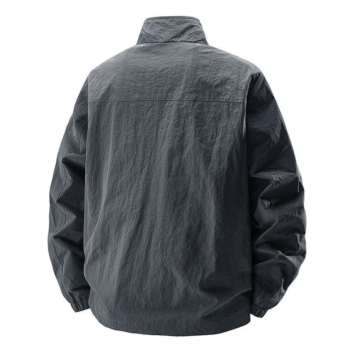 Herren Leichte Wind- und wasserabweisende Freizeitjacke mit Stehkragen und Reißverschlusstaschen Drune