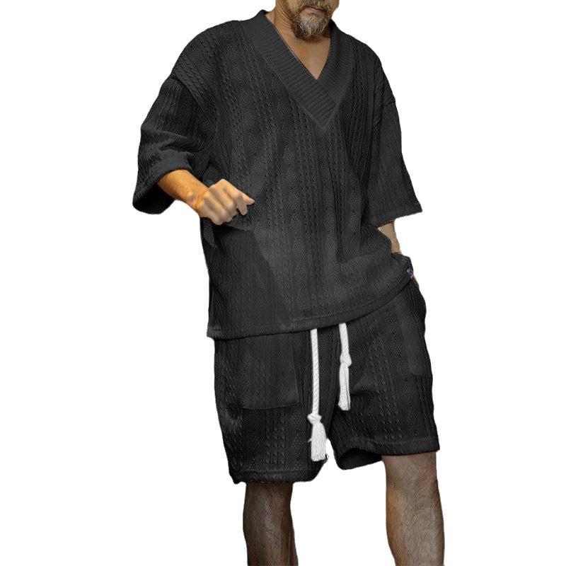 Herren lässiges Strandoutfit mit atmungsaktivem Oberteil und praktischen Shorts Drune