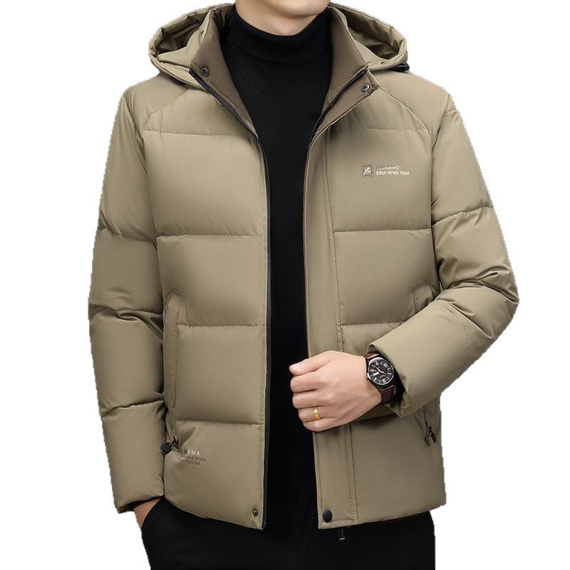 Herren Wattierte Stehkragenjacke mit wasserabweisender Oberfläche und Reißverschlusstaschen Drune