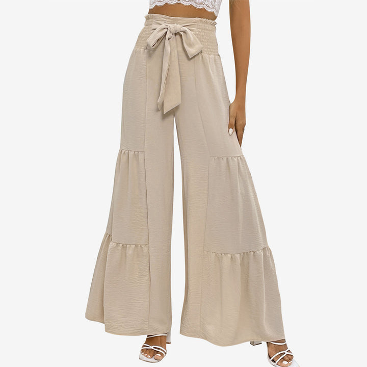 Damen Fließende Palazzo-Hose mit Gürteldetail Drune