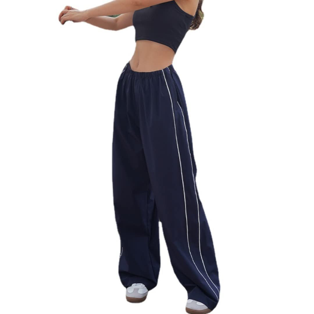 Damen Sporthose mit weitem Bein und elastischem Bund