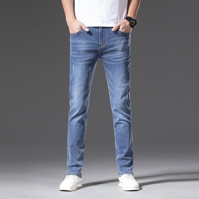Herren Slim‑Straight Stretchjeans mit leichter Used‑Optik Drune