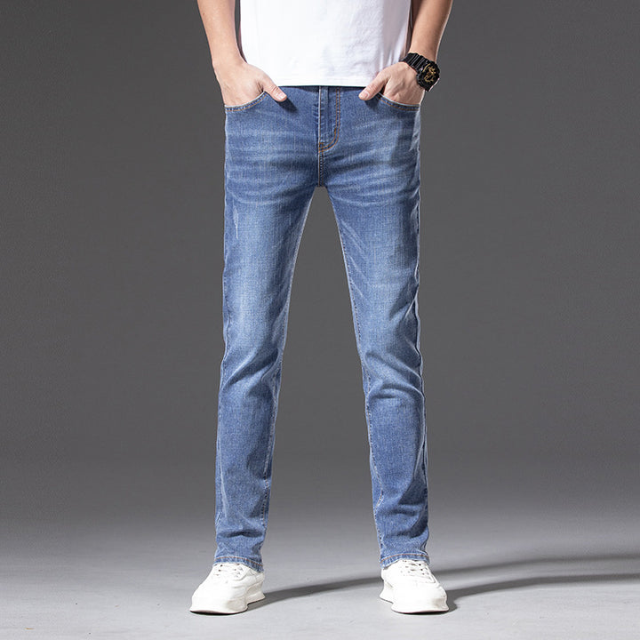 Herren Slim‑Straight Stretchjeans mit leichter Used‑Optik Drune