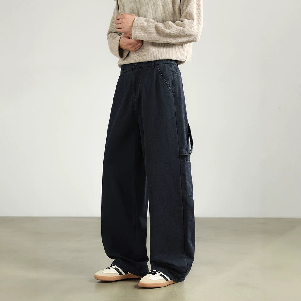 Herren Weite Utility-Cargohose mit elastischem Bund und geradem Bein Drune