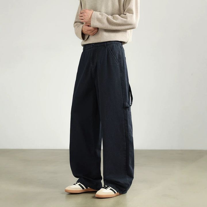 Herren Weite Utility-Cargohose mit elastischem Bund und geradem Bein Drune