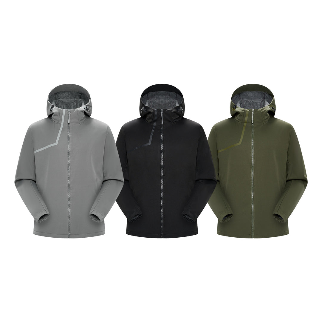 Herren Technische Softshelljacke mit verstellbarer Kapuze und winddichter Membran Drune