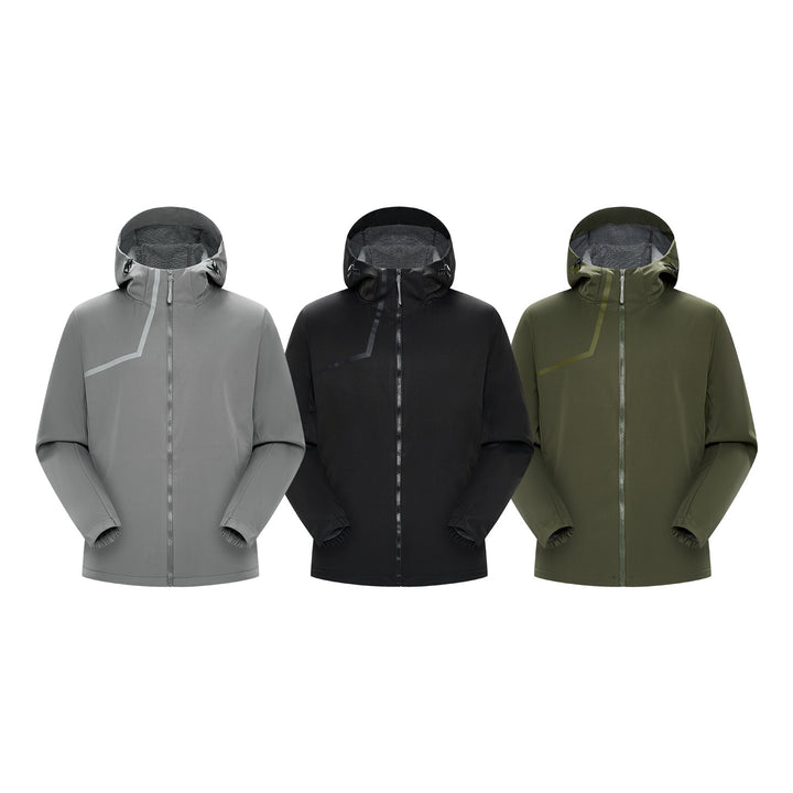 Herren Technische Softshelljacke mit verstellbarer Kapuze und winddichter Membran Drune
