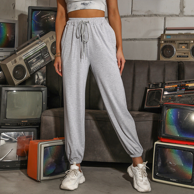 Damen lässige Sweatpants mit elastischem Bund und praktischen Taschen Drune