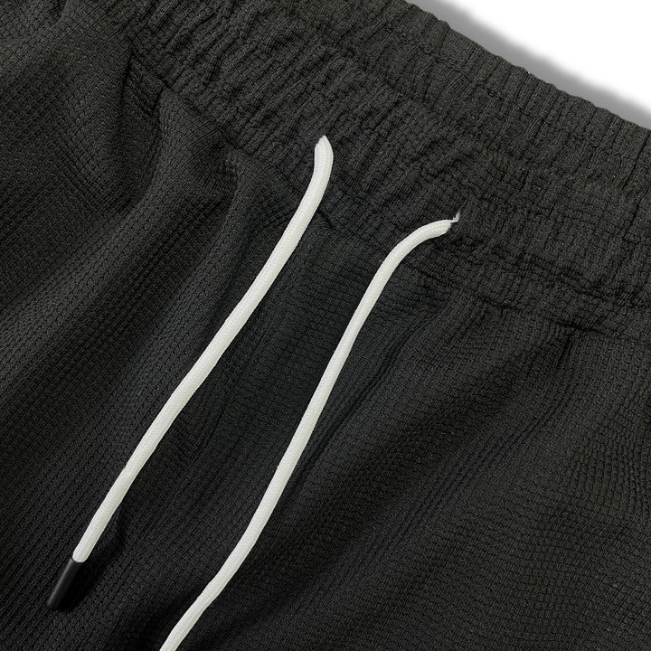 Herren Locker sitzende Waffelstrick-Jogginghose mit Tunnelzug & Eingrifftaschen Drune
