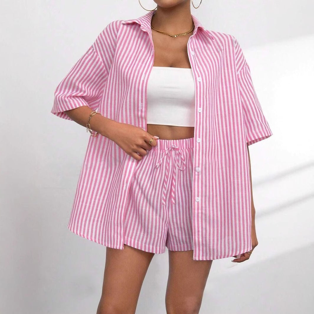 Damen lässiges Hemd und Shorts Set Drune