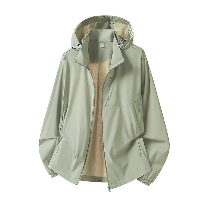 Damen Leichter Windbreaker mit Kapuze Drune